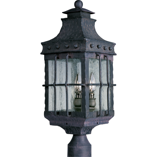 Maxim Nantucket 3-Light 8.5" Wide Country Forge Outdoor Pole/Post Mount 30080CDCF